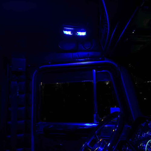 Trux LED Interior Projector Dome & Map 7-Color Cab Light for Peterbilt 379 & 378 Models, Chrome
