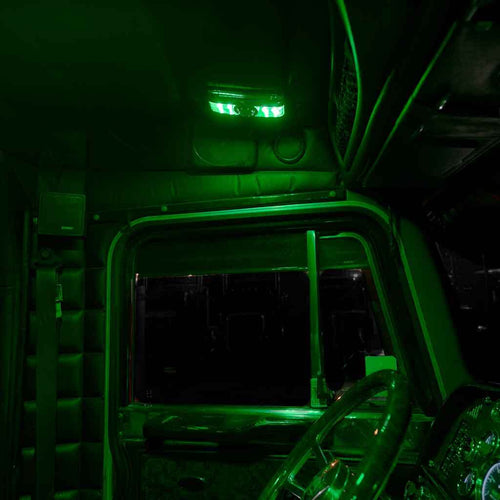 Trux LED Interior Projector Dome & Map 7-Color Cab Light for Peterbilt 379 & 378 Models, Chrome