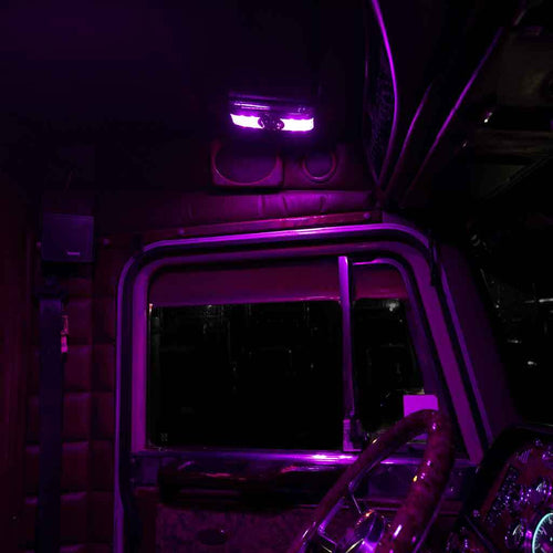 Trux LED Interior Projector Dome & Map 7-Color Cab Light for Peterbilt 379 & 378 Models, Chrome
