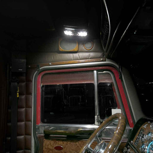 Trux LED Interior Projector Dome & Map 7-Color Cab Light for Peterbilt 379 & 378 Models, Chrome
