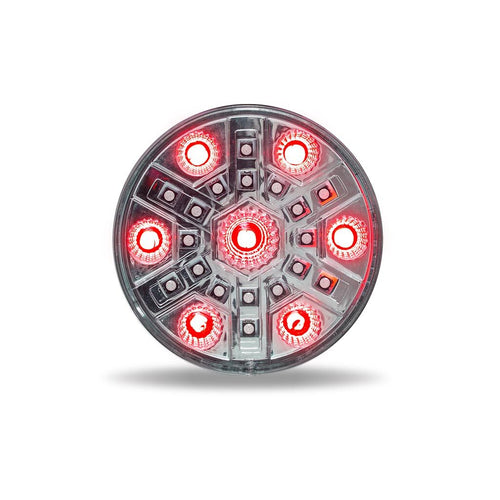 Trux 4″ Red Stop, Turn & Tail with RGB Auxiliary Round LED Light – 24 Diodes