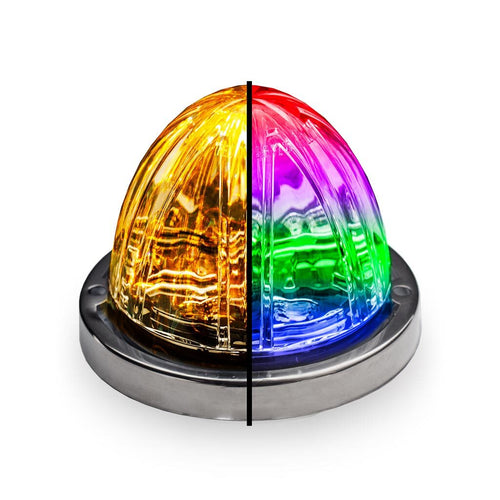 Trux Amber Clearance / Marker with RGB Auxiliary Watermelon LED Light – 21 Diodes