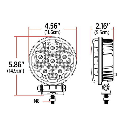 Trux 4.5″ Radiant Series Round LED Work Lamp Combination Spot & Flood Beam 3000 Lumens