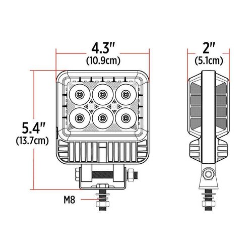 Trux Double Face Radiant Series LED Work Lamp With Maximum Light Output – Spot & Flood Combination | 2200 Lumens