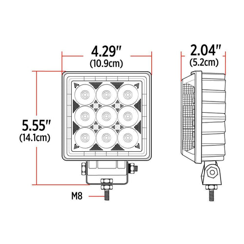 Trux 4.25″ Square LED Work Lamp With Strobe Function – Spot Beam | 3500 Lumens