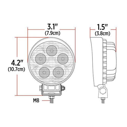 3″ Value Series Mini Round LED Work Lamp – Spot Beam | 1200 Lumens