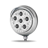 Trux 5″ Legacy Series Chrome Round LED Work Light with Sleek Housing & 4 Position Visor – Spot Beam | 2000 Lumens