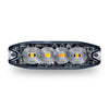 Trux Class 1 Warning Series Surface Mount Split 2-color Slim LED Directional – White & Amber | 36 Flash Patterns | 4 Diodes