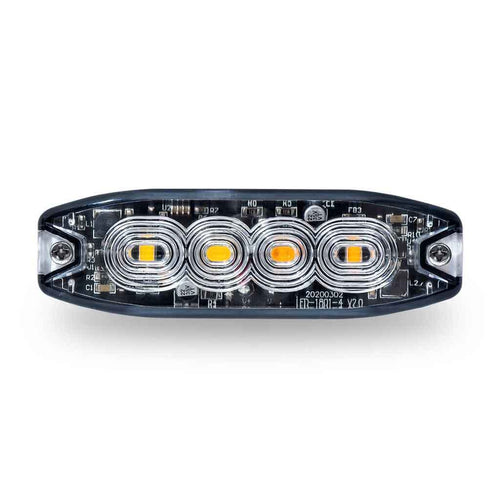 Trux Class 1 Warning Series Surface Mount Split 2-color Slim LED Directional – White & Amber | 36 Flash Patterns | 4 Diodes