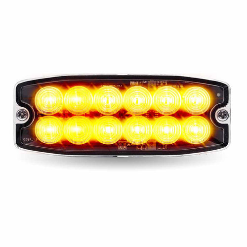 Dual Solid Color Directional LED Slim Surface Strobe Light – Amber / White Strobe