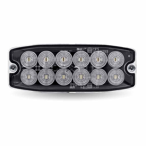 Dual Solid Color Directional LED Slim Surface Strobe Light – Amber / White Strobe