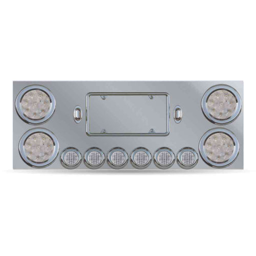 Trux LED Rear Center Panel – 4″ & 2″ LEDs (Clear Lens) | Stainless Steel