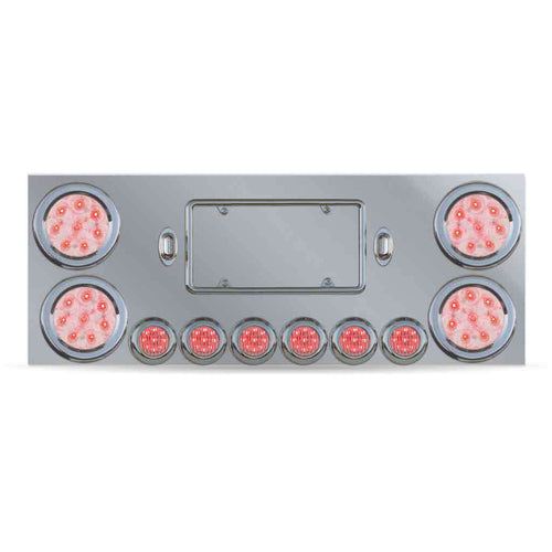 Trux LED Rear Center Panel – 4″ & 2″ LEDs (Clear Lens) | Stainless Steel