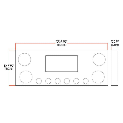 Trux LED Rear Center Panel – 4″ & 2″ LEDs (Clear Lens) | Stainless Steel