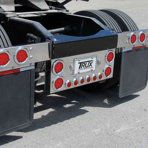 Trux LED Rear Center Panel – 4″ & 2″ LEDs (Red Lens) | Stainless Steel