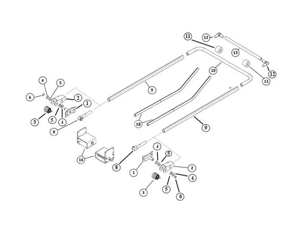 Aluminum pivot to pivot set 10’ Arm Set with Springs & Hardware, 4 Spr ...
