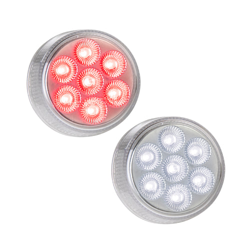 2” Led Marker Light Dual Color (Red/White Clear) Lens 12V