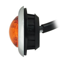 Led 3/4” Amber/Amber Led Grommet & Chrome Bezel Cover 3 Wires