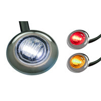 Led 3/4” Amber/Amber Led Grommet & Chrome Bezel Cover 3 Wires