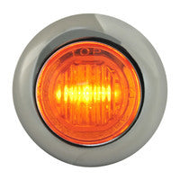Led 3/4” Amber/Amber Led Grommet & Chrome Bezel Cover 3 Wires