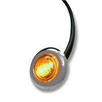 Led 3/4” Amber/Clear Led Grommet & Chrome Bezel Cover 3 Wires w/3” cable