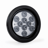 4” Round Light W/ Black Rubber Grommet & Pigtail 10 Pcs LED, White 12V
