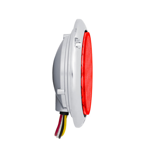 4” Led Light With Flange Mount (Red/Red Lens)