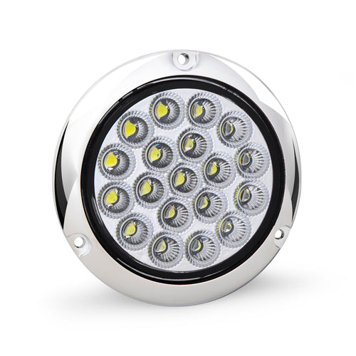 4" Led Light With Flange Mount (Red/Green Clear Lens)