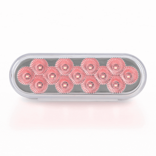 6” Oval Light Dual Led (Red/Amber Clear Lens) 12V