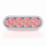 6” Oval Light Dual Led (Red/Amber Clear Lens) 12V