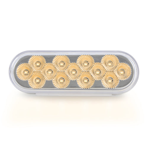 6” Oval Light Dual Led (Red/Amber Clear Lens) 12V