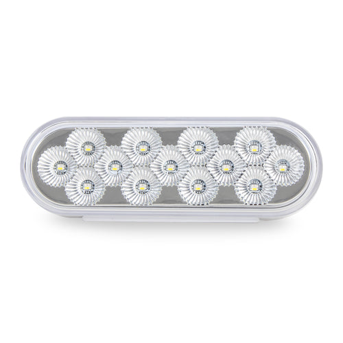 6” Oval Light Dual Led (Red/Amber Clear Lens) 12V