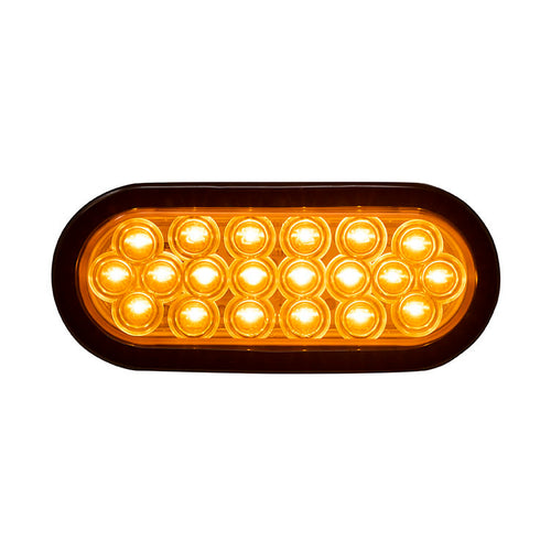 6”Oval Light With Black Rubber Grommet And Pigtail 20 Pcs LED Amber/Amber 12V
