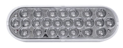 6”Oval Led Light Amber/Blue Clear Lens 12/24V