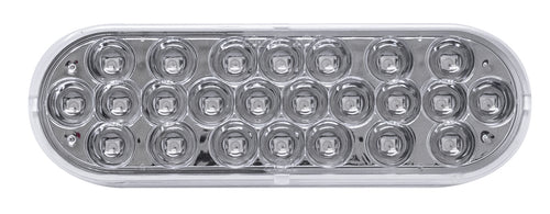 6”Oval Led Light Amber/Blue Clear Lens 12/24V