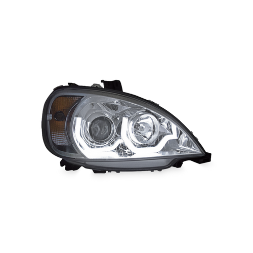 Chrome Headlight w/ LED Light Bar Fits Freightliner Columbia