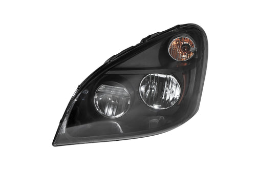 Black Headlight w/ LED High/Low Beam Fits Freightliner Cascadia (2008-2015) Driver Side