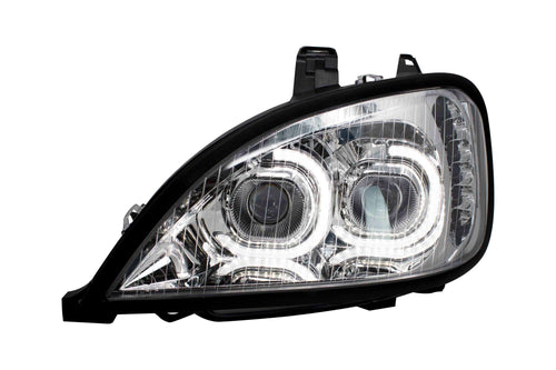 Chrome LED Headlight w/ LED Bar Fits Freightliner Columbia Driver Side