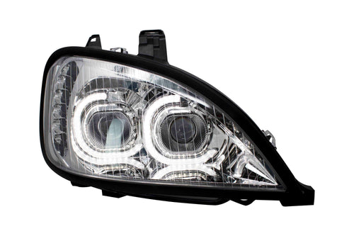 Chrome LED Headlight w/ LED Bar Fits Freightliner Columbia Passenger Side