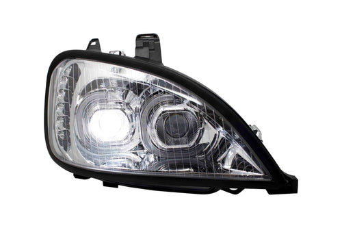 Chrome LED Headlight w/ LED Bar Fits Freightliner Columbia Passenger Side