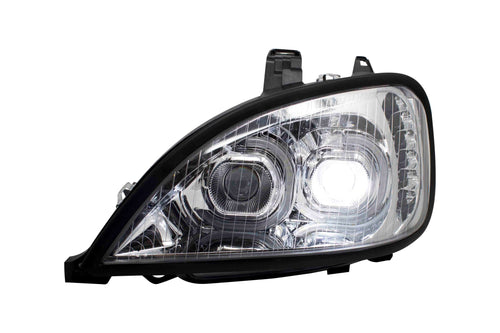 Chrome LED Headlight w/ LED Bar Fits Freightliner Columbia Driver Side