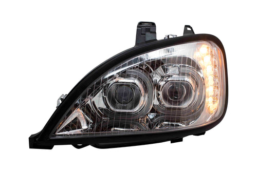 Chrome LED Headlight w/ LED Bar Fits Freightliner Columbia Driver Side