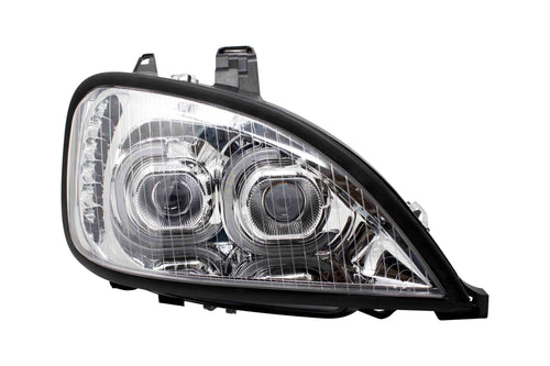 Chrome LED Headlight w/ LED Bar Fits Freightliner Columbia Passenger Side