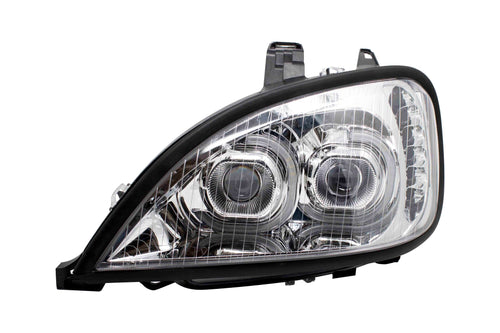 Chrome LED Headlight w/ LED Bar Fits Freightliner Columbia Driver Side