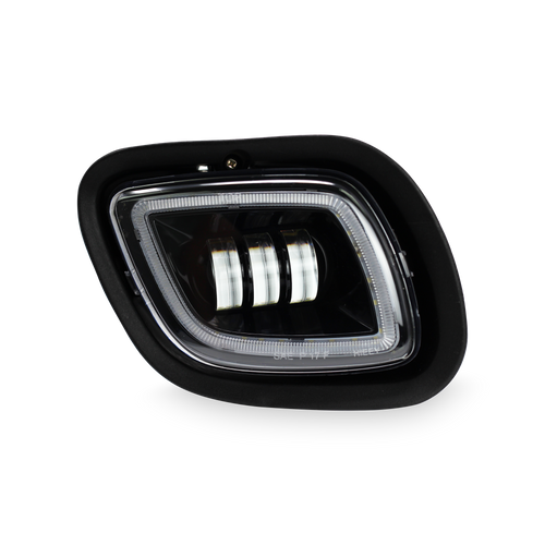 LED Projector Fog Light With Black Housing, Fits Freightliner Cascadia