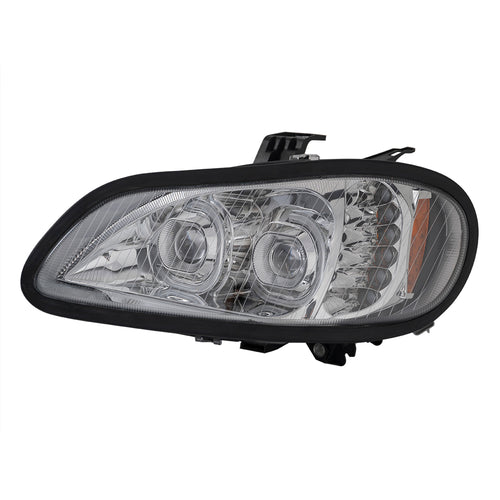 Chrome LED Headlight  Projection With LED Bar fits Freightliner M2