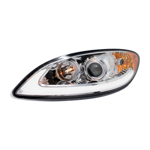 Chrome Headlight W/ LED Bar Fits International ProStar 2006-2017