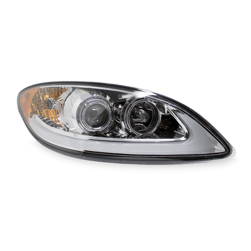 Chrome Headlight W/ LED Bar Fits International ProStar 2006-2017