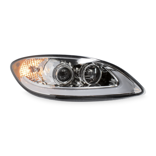Chrome Headlight W/ LED Bar Fits International ProStar 2006-2017