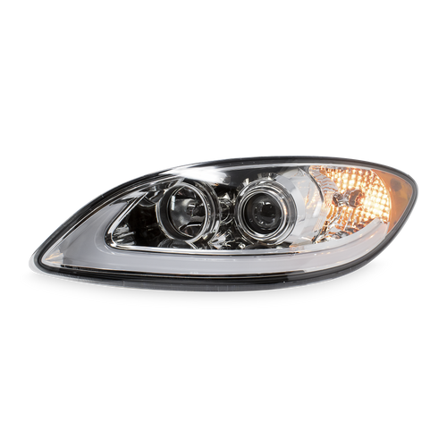 Chrome Headlight W/ LED Bar Fits International ProStar 2006-2017